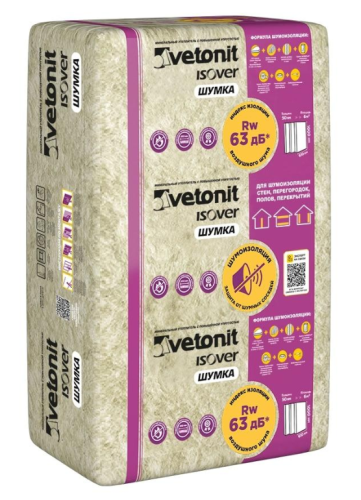 Утеплитель Vetonit (ISOVER) Шумка 50х610х1000/Е 036 (уп.10шт 6,10м2 0,305м3) (48) плита