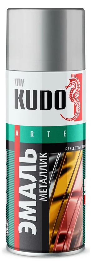 Краска аэрозольная акриловая Kudo KU-1027 универсальная хром (520 мл) /12