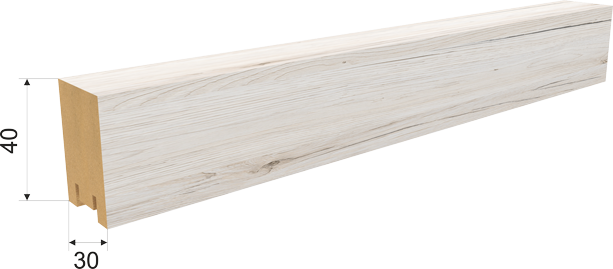 Интерьерная рейка МДФ STELLA Ривьера Дуб Санремо Белый 40х30х2700 (4)