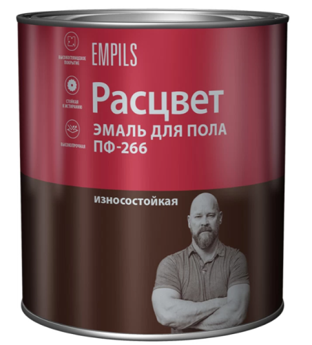 Эмаль Расцвет для пола быстросохнующая красно-корич.(2,7кг)/6шт