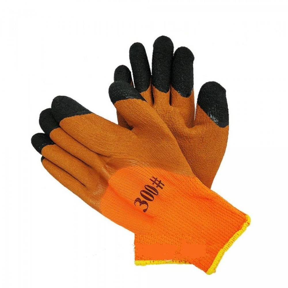 Перчатки утепленные нейлоновые с начесом акриловые латекс