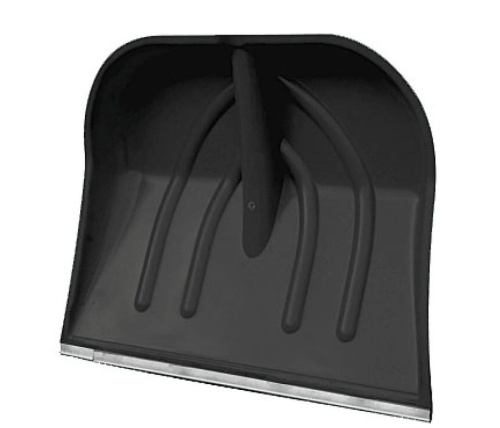 Лопата снеговая 410х460 пластмассовая с планкой без черенка