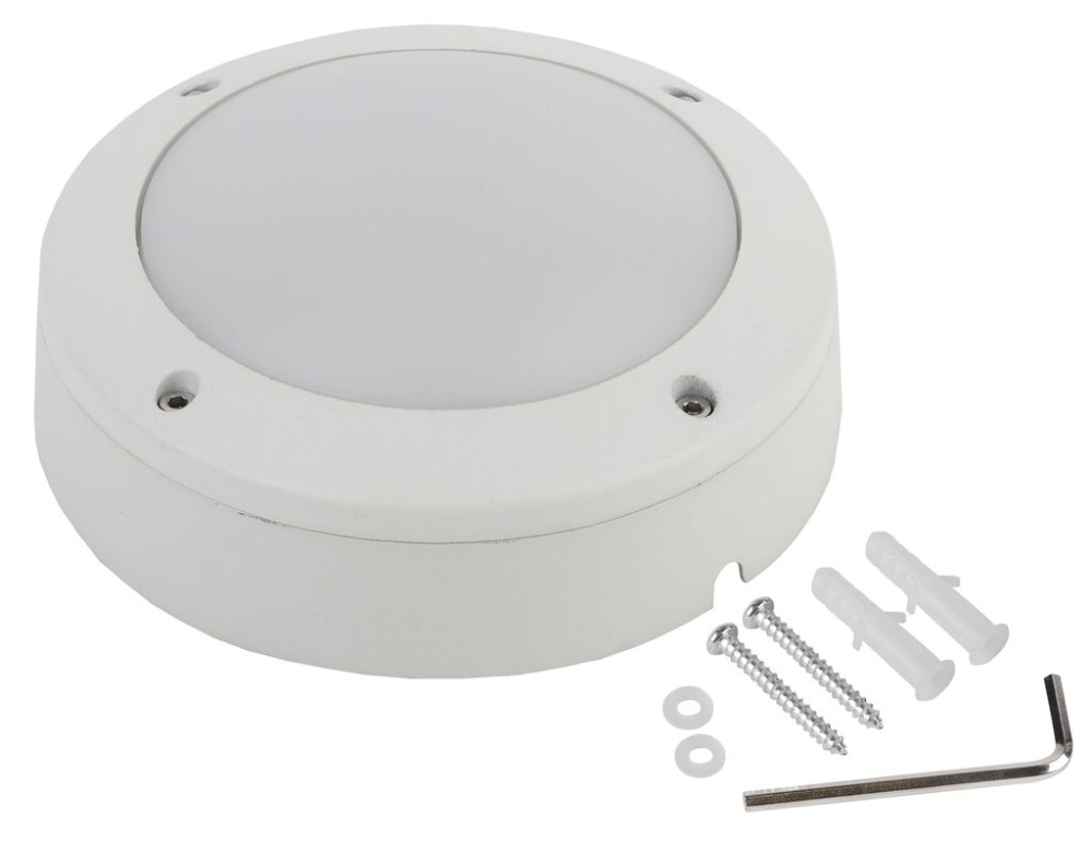 Светильник светодиодный 12 Вт 5000К IP65 145х65 ЖКХ 1140лм антивандал. круг ЭРА Б0030243