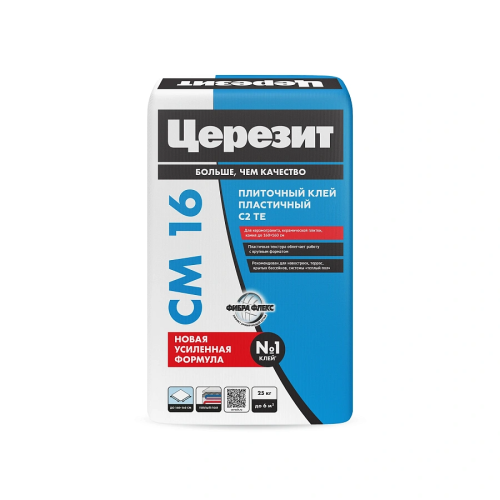 Клей для плитки ЦЕРЕЗИТ CM 16 эластичный C2TE (25 кг) /48