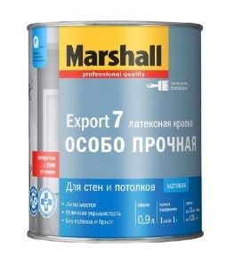 Краска интерьерная акриловая Marshall Export-7 BС матовая экстрапрочная (0,9 л)