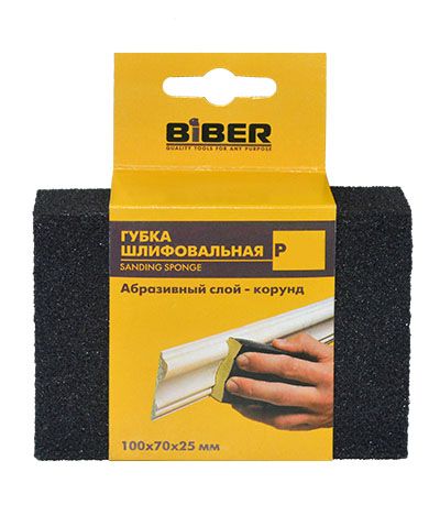 Губка шлифовальная 4-сторонняя Р150 100х70х25 (250) 70675 БИБЕР