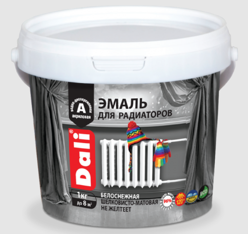 Эмаль для радиаторов акриловая Dali (1 кг)/6