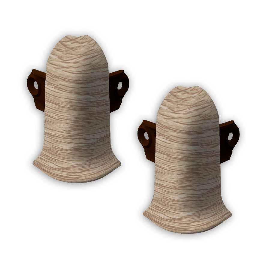 203 Угол наружный Лексида с крепежом 55мм Дуб беленый (20шт)