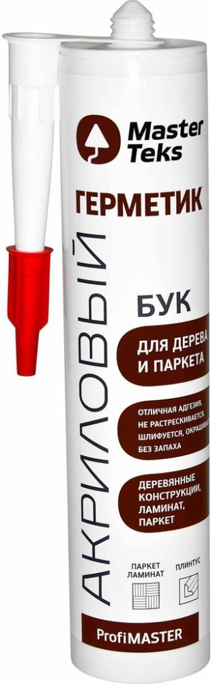 Герметик акриловый MasterTeks PM для дерева и паркета бук (290мл) /12