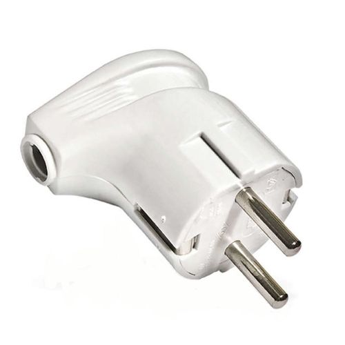 Вилка угловая 16А с заземлением 25В белая UNIVersal А105