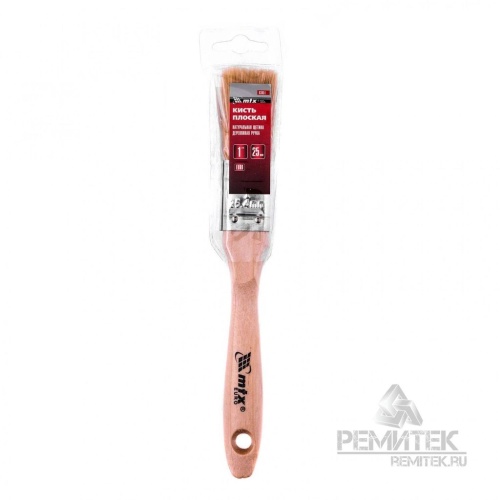 Кисть плоская 1" (25 мм) ЕВРО, натуральная щетина, деревянная ручка