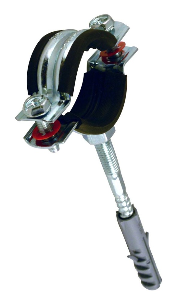 Хомут металлорезиновый с дюбелем и шурупом 3/8" (15-19 мм) CTM