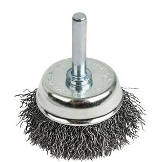 Щетка для дрели 50 мм, "чашка" со шпилькой, витая проволока//ПРАКТИКА