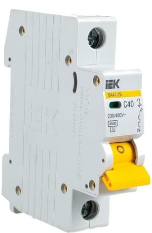 Выключатель автоматический модульный 1п C 40А 4.5кА ВА47-29 IEK MVA20-1-040-C