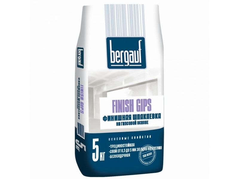 Шпатлевка BERGAUF Finish Gips (5 кг) /6