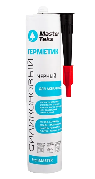 Герметик силиконовый Masterteks PM для аквариумов черный (0,290 л)/12