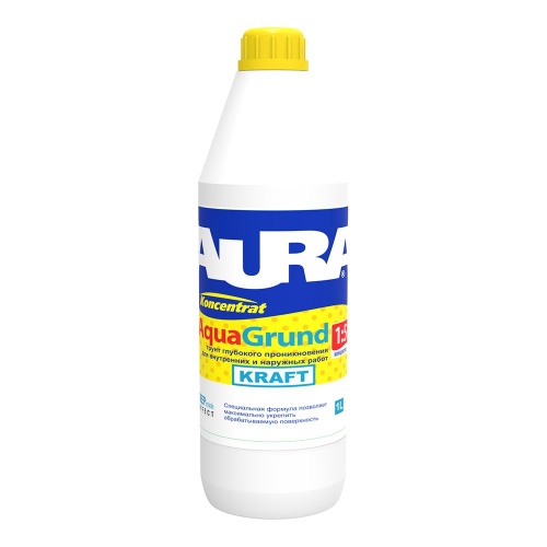 Грунт концентрат 1:5 универсальный акриловый AURA Kraft Аквагрунт (1 л) /528(6шт/уп)