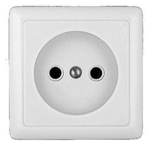 Розетка 1-м ОП Хит 10А IP20 250В без заземл. без защ. шторок бел. SchE