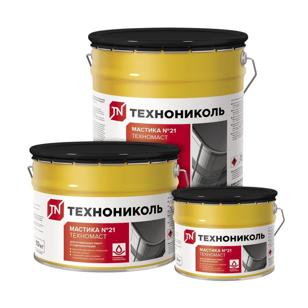 Мастика гидроизоляционная Технониколь №21 Техномаст ведро 20кг (36)
