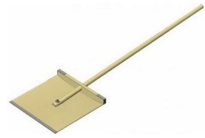 Лопата снеговая 470х370 деревянная с алюм.планкой с черенком  