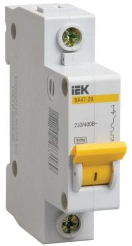 Выключатель автоматический модульный 1п C 6А 4.5кА ВА47-29 IEK MVA20-1-006-C