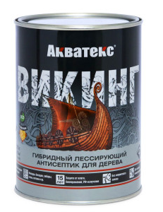 Антисептик для дерева АКВАТЕКС ВИКИНГ лессирующий, полуматовый, тик 0,75 л