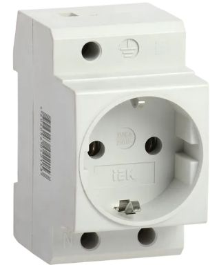 Розетка силовая РАр10-3-ОП с заземл. на DIN-рейку IEK