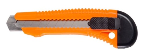 Нож 18 мм выдвижное лезвие пластик корпус металлич направляющая Вихрь