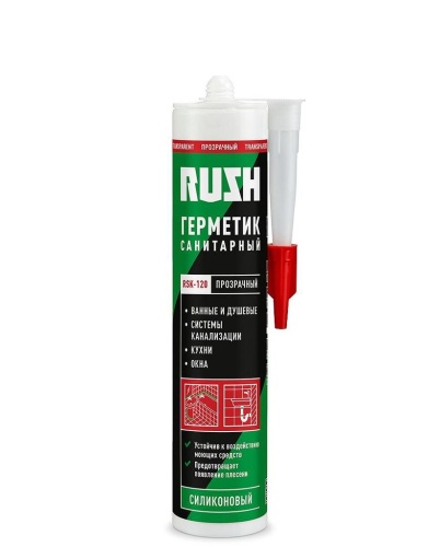 Герметик силиконовый Rush RSK-120 санитарный прозрачный (0,240 л)/12