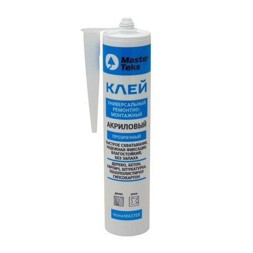 Клей монтажный Masterteks HomeMaster акриловый ремонтный универсальный прозрачный (0,300 кг)/12