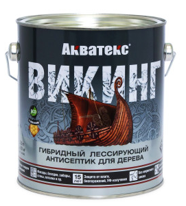 Антисептик для дерева АКВАТЕКС ВИКИНГ лессирующий, полуматовый, сосна 2,5 л