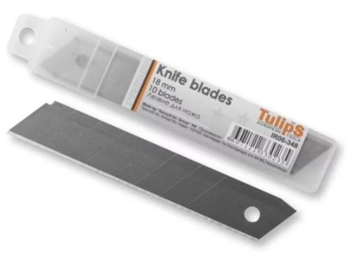 Лезвия запасные 18 мм сегментное углеродистая сталь (10шт) TULIPS