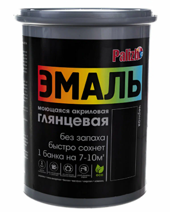 Эмаль акриловая универсальная Palizh Черный RAL9005 глянцевая (1кг)