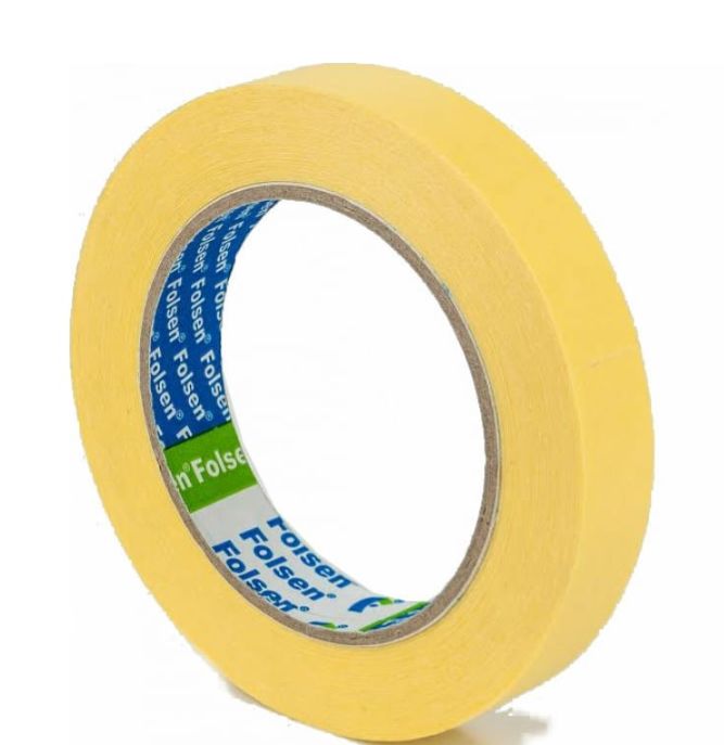 Лента малярная 19мм х 50м желтая Folsen