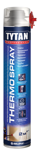 Напыляемая теплоизоляция Tytan Professional Thermospray полиуретановая профессиональная (0,870л) /12