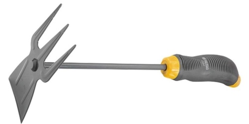 Мотыжка комбинир. 3-зубая витая деревяная рукоятка профиль трапеция