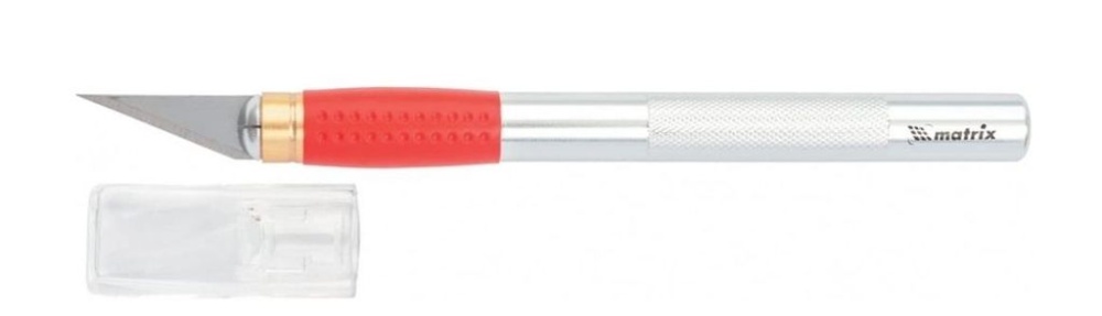 Нож для дизайнерских работ двухкомпонентная рукоятка 5 запасных лезвий Matrix