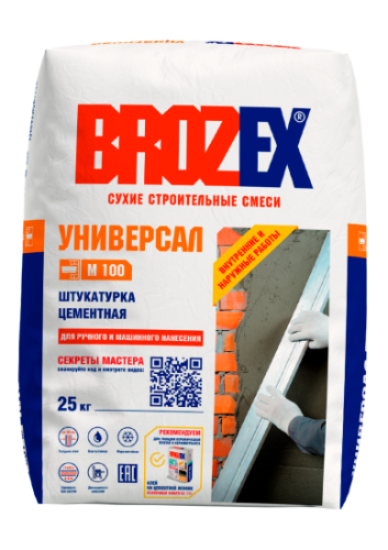 Штукатурка BROZEX М-100 цементная универсальная (25кг) /56