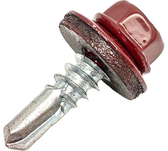 Саморез кровельный 5,5х19 RAL-3005 винно-красный металл (4000шт)