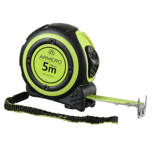 Рулетка 5 м х 19 мм 1 фиксатор магнит ARMERO