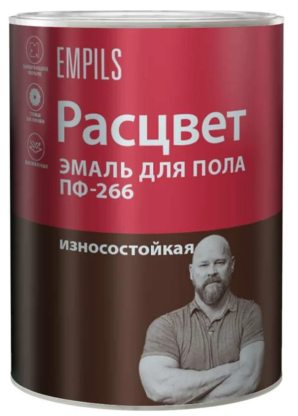 Эмаль Расцвет для пола быстросохнующая красно-корич.(0,9кг)/14шт