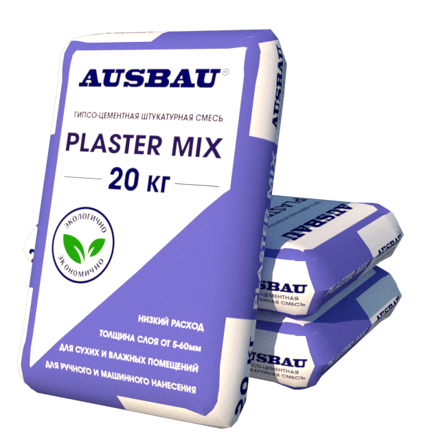 Штукатурка AUSBAU PLASTER MIX гипсо-цементная (20 кг) /56