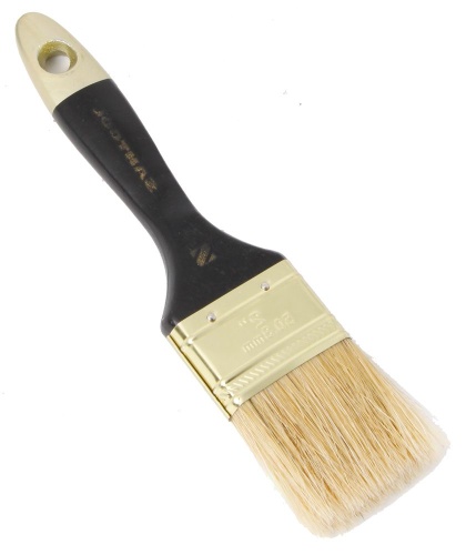 Кисть плоская 2" (50 мм) ЕВРО, натуральная щетина, деревянная ручка