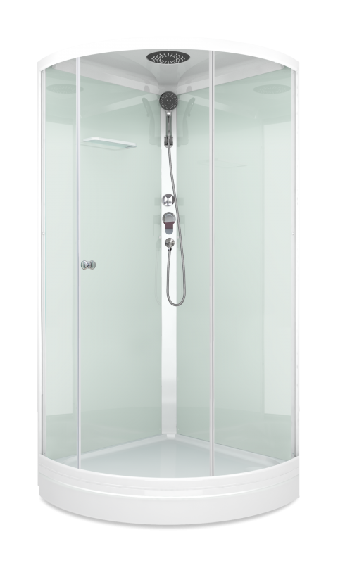 Душевая кабина Domani-Spa Simple V1.2 high 900х900х2180, бел. стенки, мат. стекла ,низкий поддон