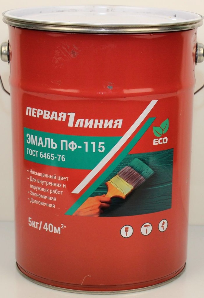 Эмаль ПФ-115 Первая линия ГОСТ Белая (5 кг) /66