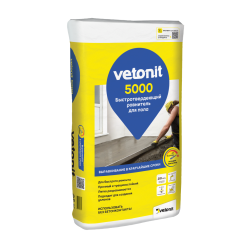 Пол ровнитель ВЕТОНИТ 5000 быстротвердеющий (25 кг)/ 48