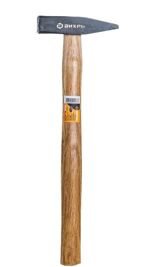 Молоток слесарный 200 гр деревянная рукоятка квадратный боек Вихрь