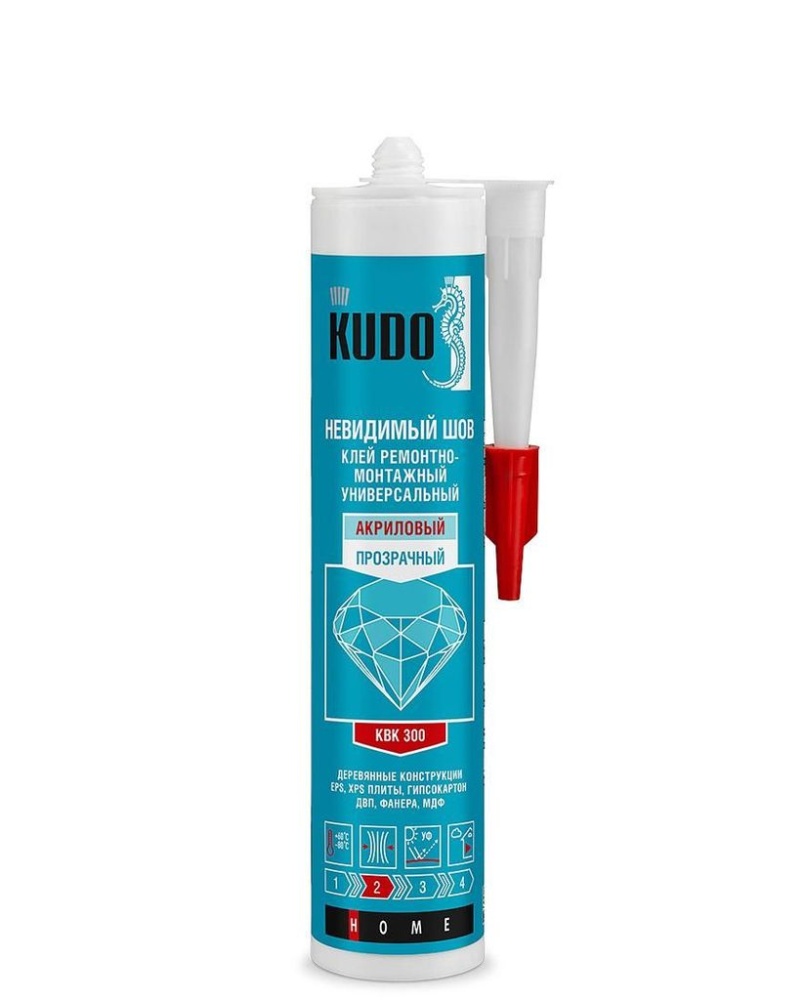 Клей ремонтно-монтажный Kudo KBK-300 Невидимый шов акриловый универсальный прозрачный (0,280 мл)/12