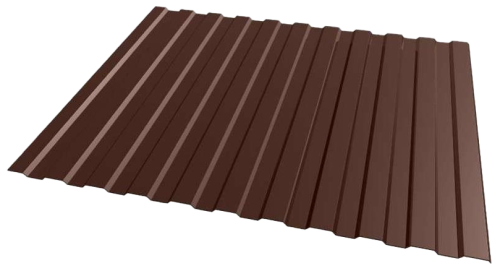 Профнастил оцинкованный с полимерным покрытием 2м/1,2м высота волны С-8 толщина 0,4мм шоколад RAL 8