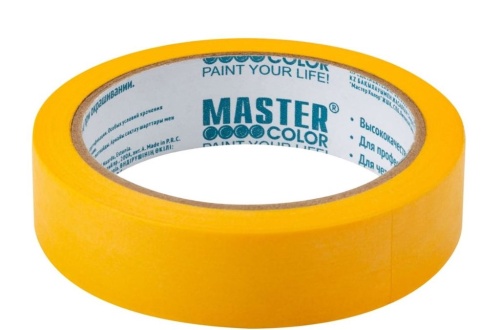 Лента малярная 24мм х 25м золотистая на рисовой бумаге термостойкая 100С
